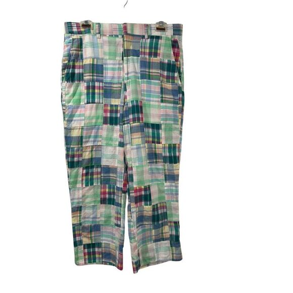 Berle Pants - Berle Fugate’s Madras pastel patchwork women’s capris size 32R. #45-1870
